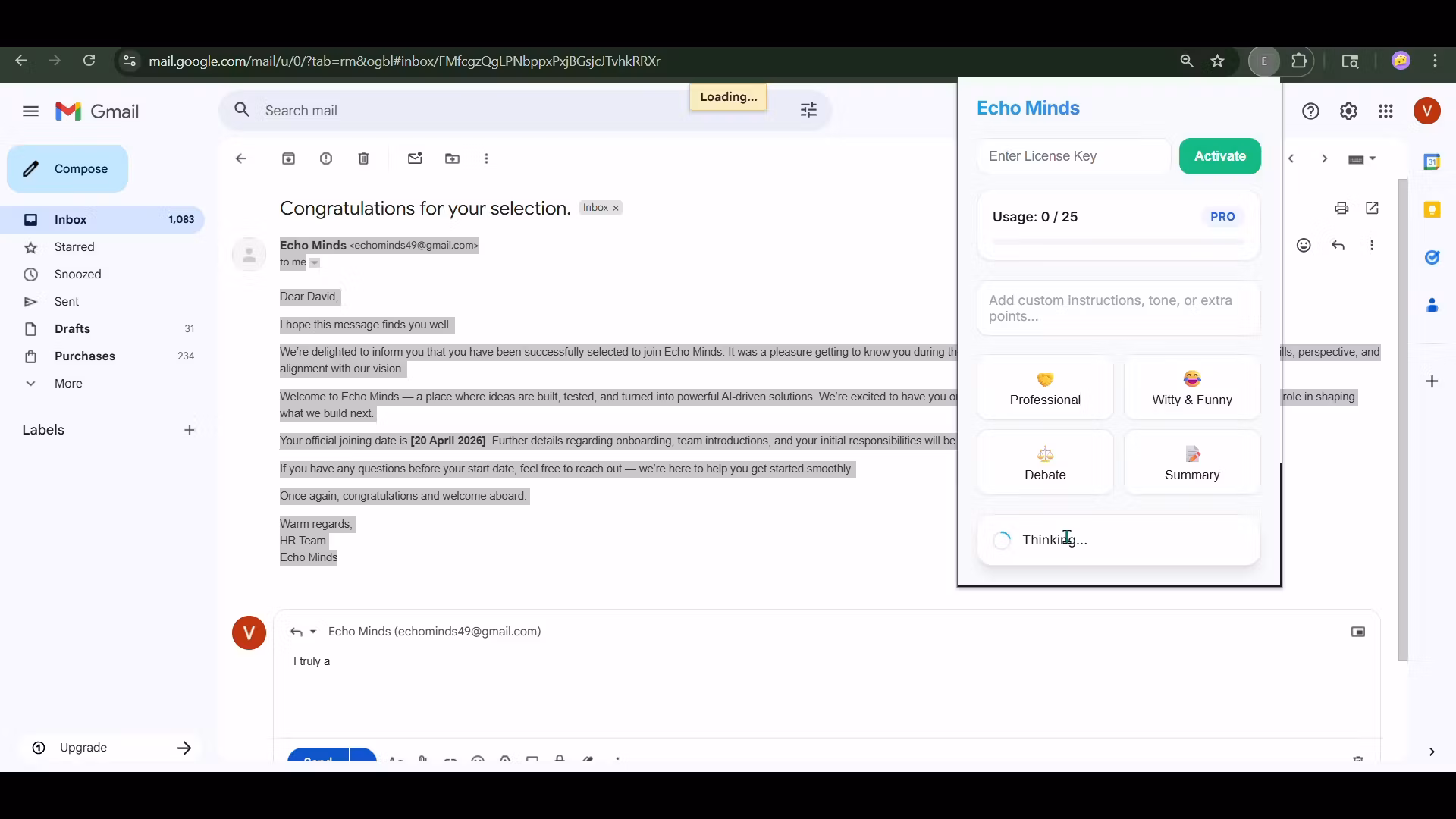 Echo Minds - AI Reply and Summary Tool