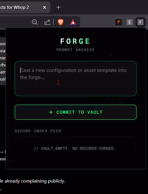 FORGE - Prompt Archive (Chrome Extension)