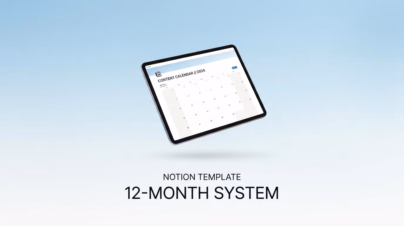12-Month Content Calendar Notion Template