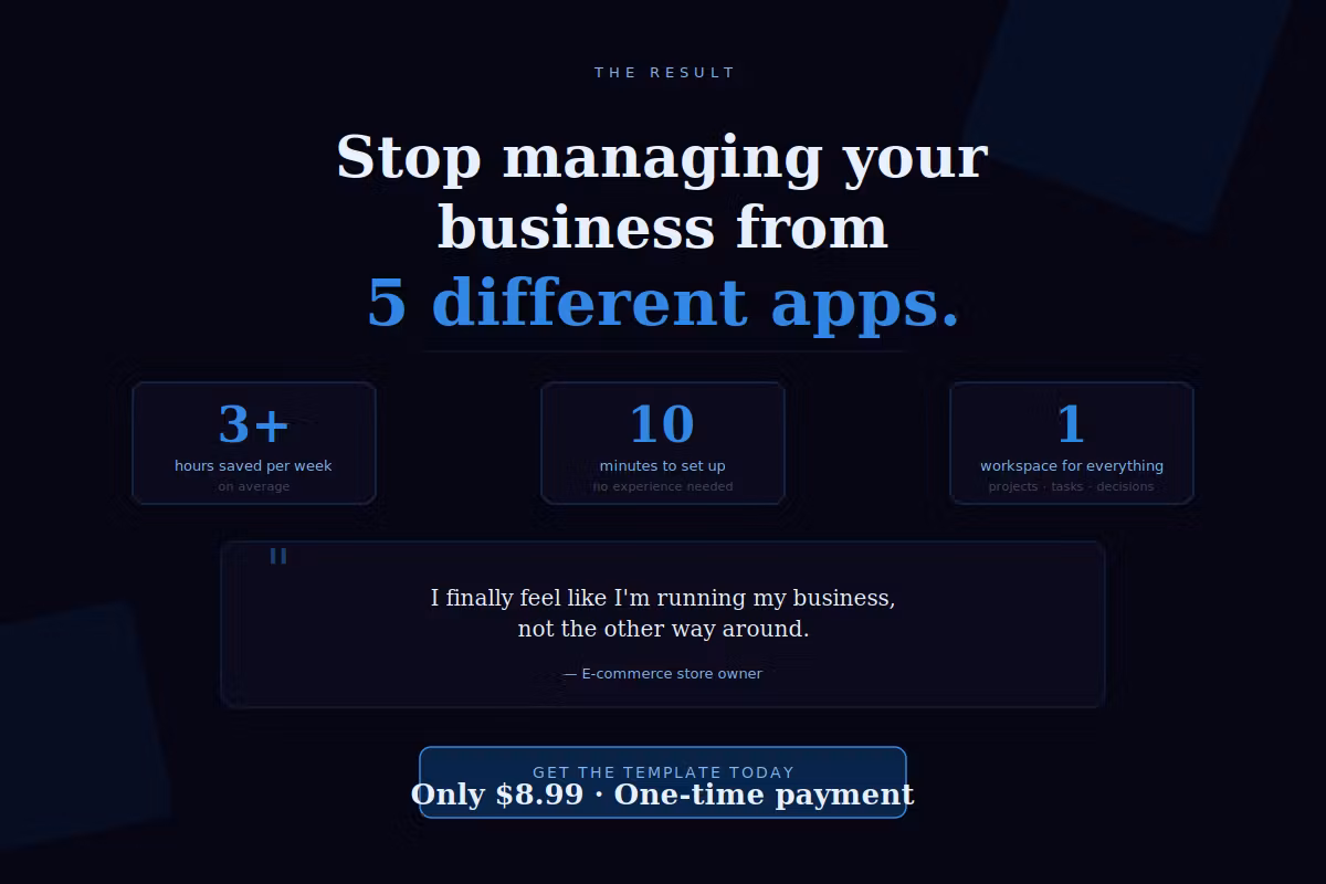 Project Management Hub — Notion Template for Entrepreneurs
