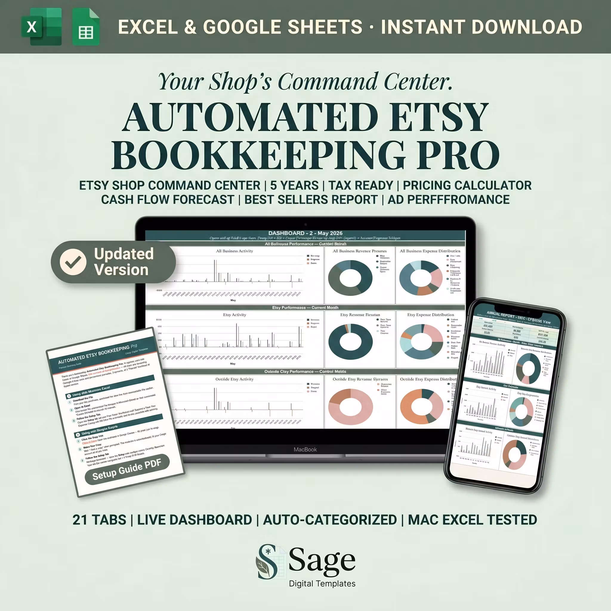 Etsy Seller Bookkeeping Spreadsheet: Income, Expenses, Tax & Schedule C