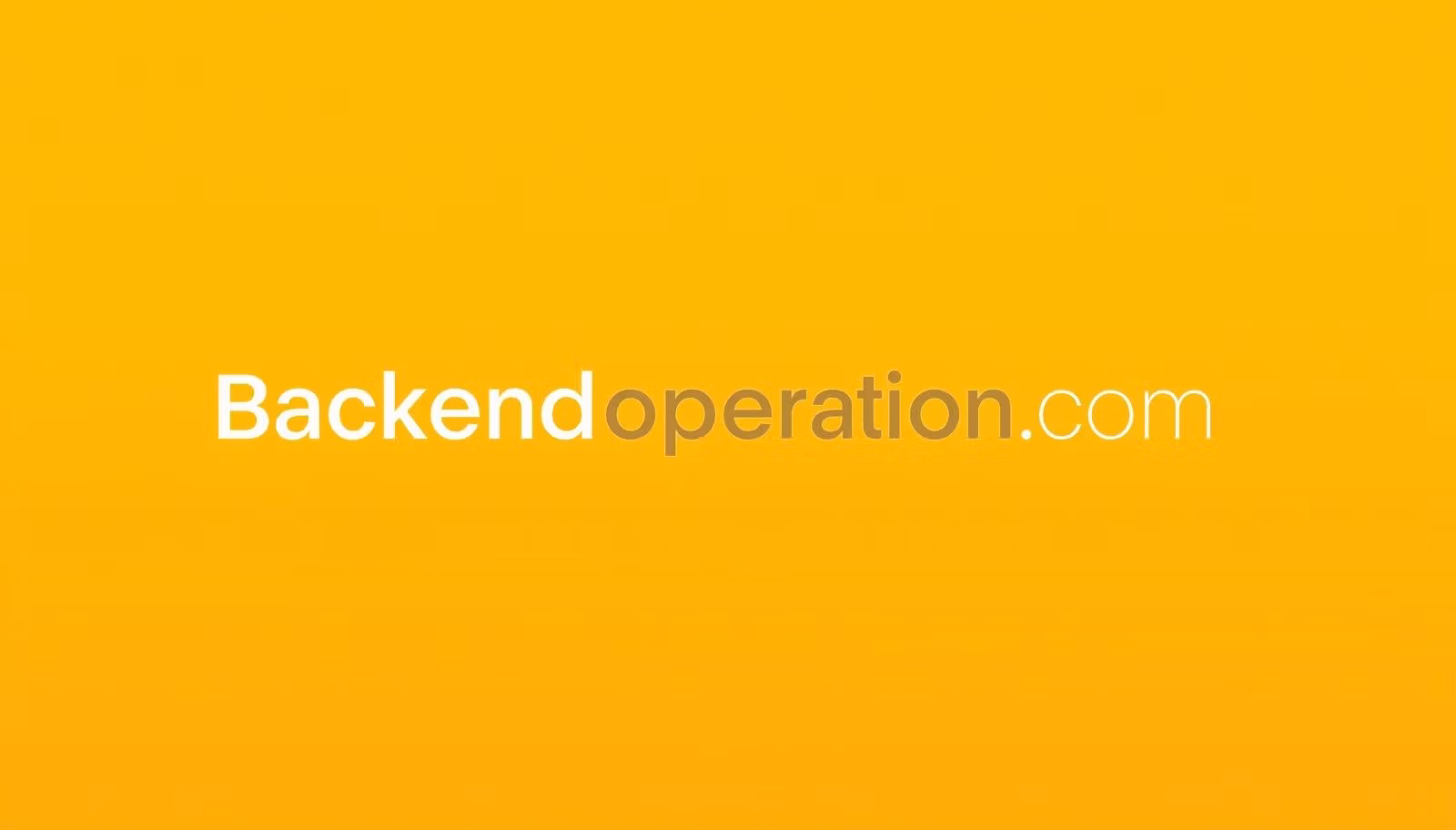 Backendoperation