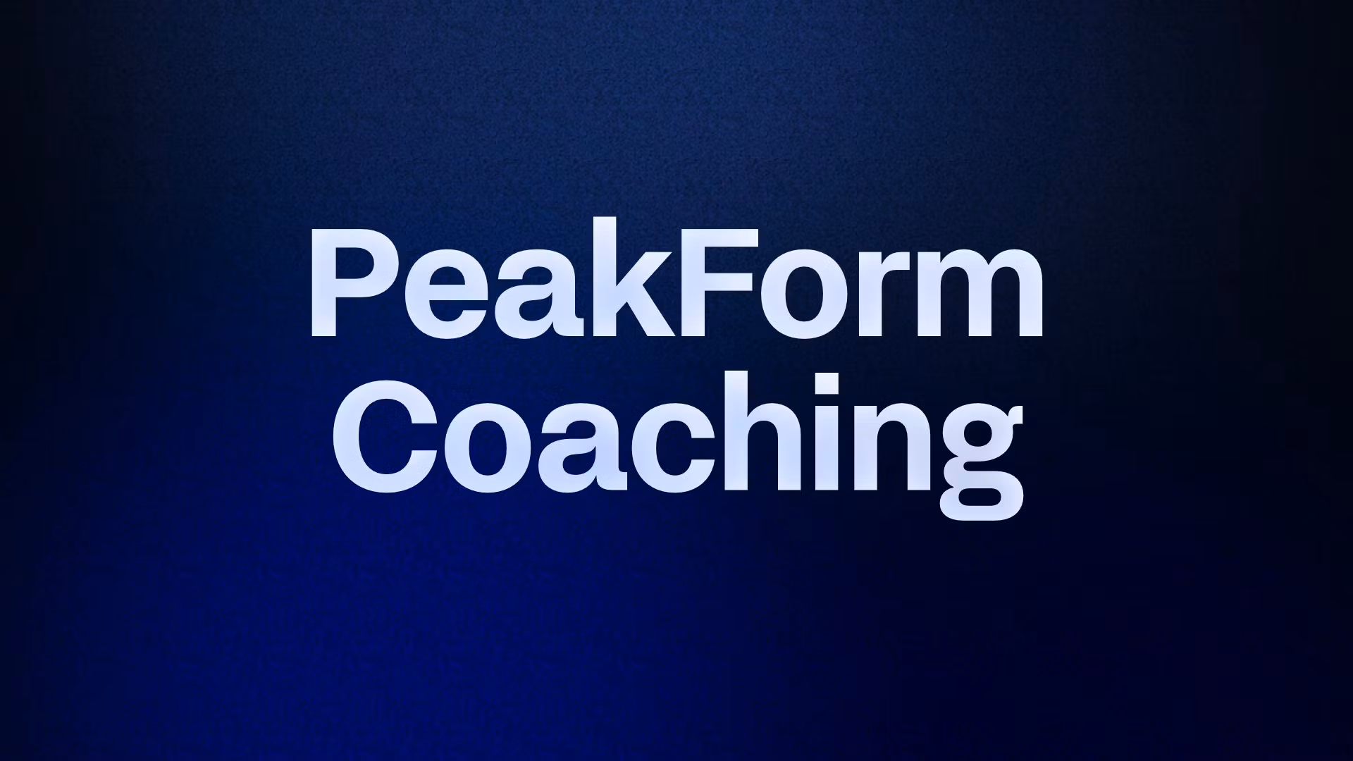 PeakForm Coaching