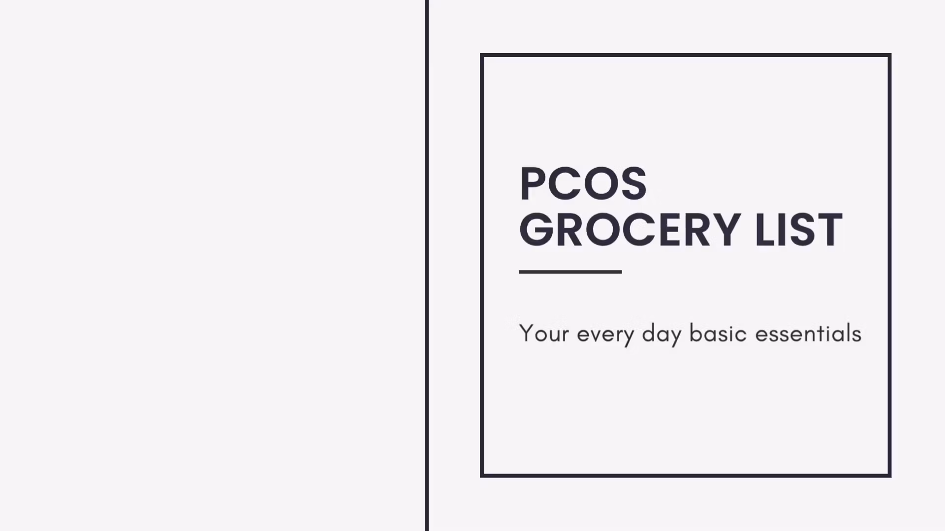 PCOS grocery list (Basic)