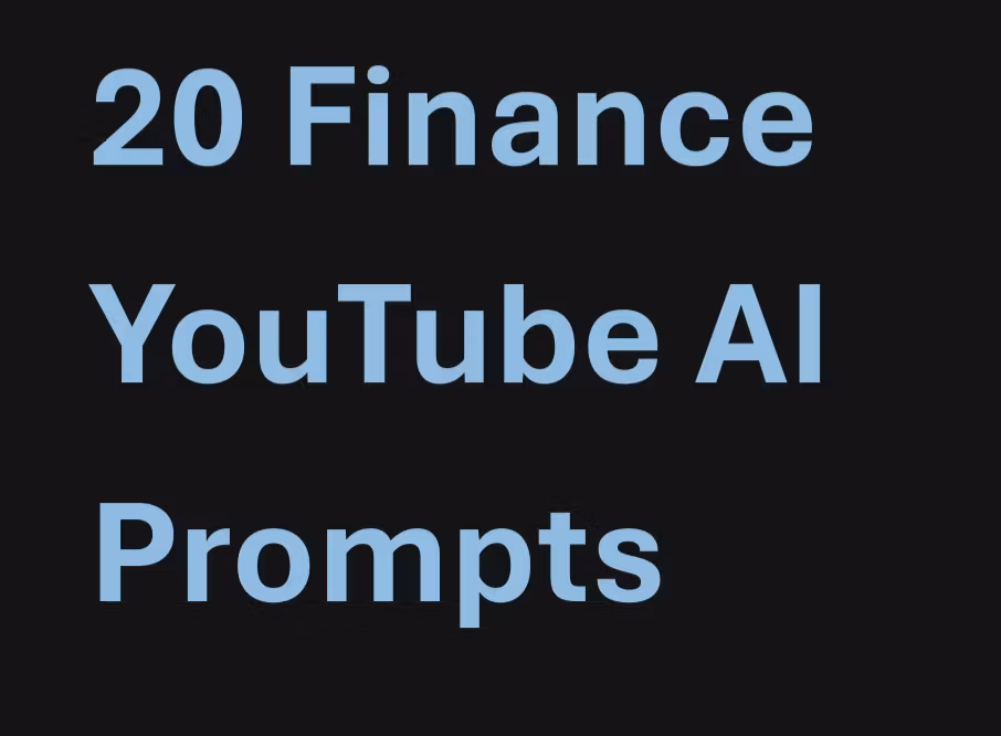 2026 Finance YouTube AI Architect