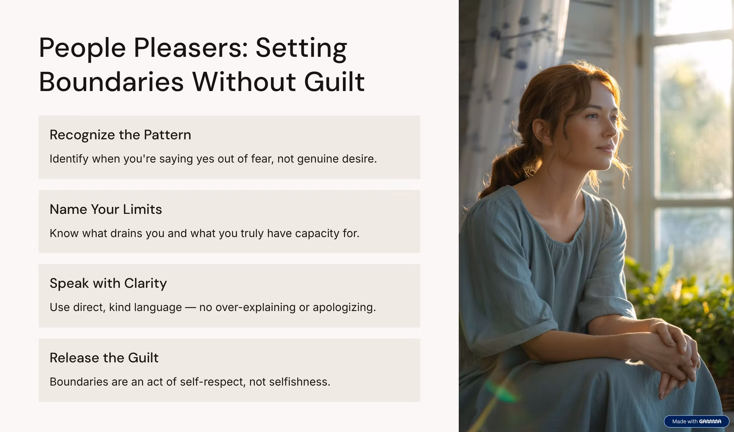 Stop Pleasing. Start Boundaries.