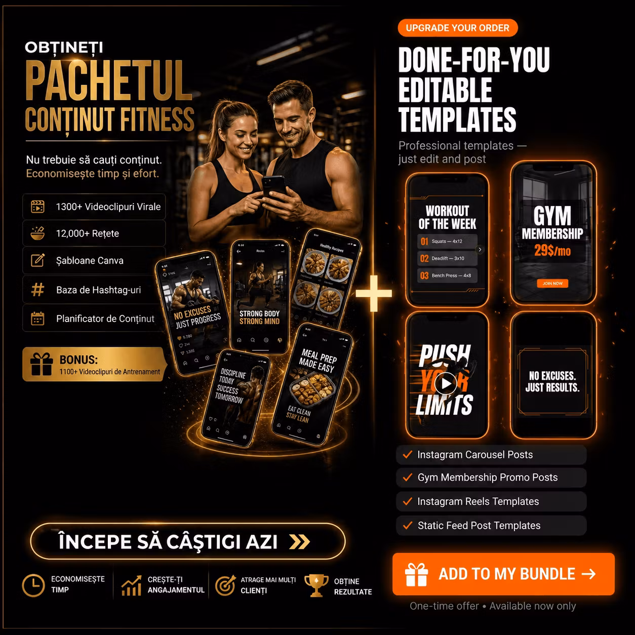 Mega Fitness Content Bundle 2026 + Done-For-You Templates Pack