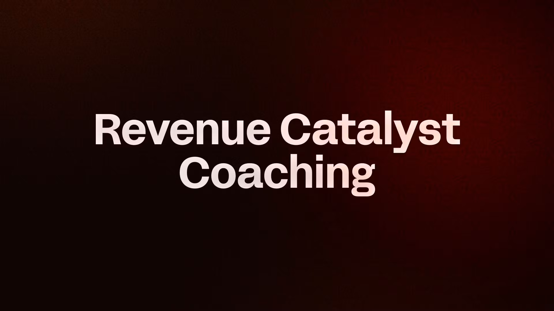 Revenue Catalyst Coaching