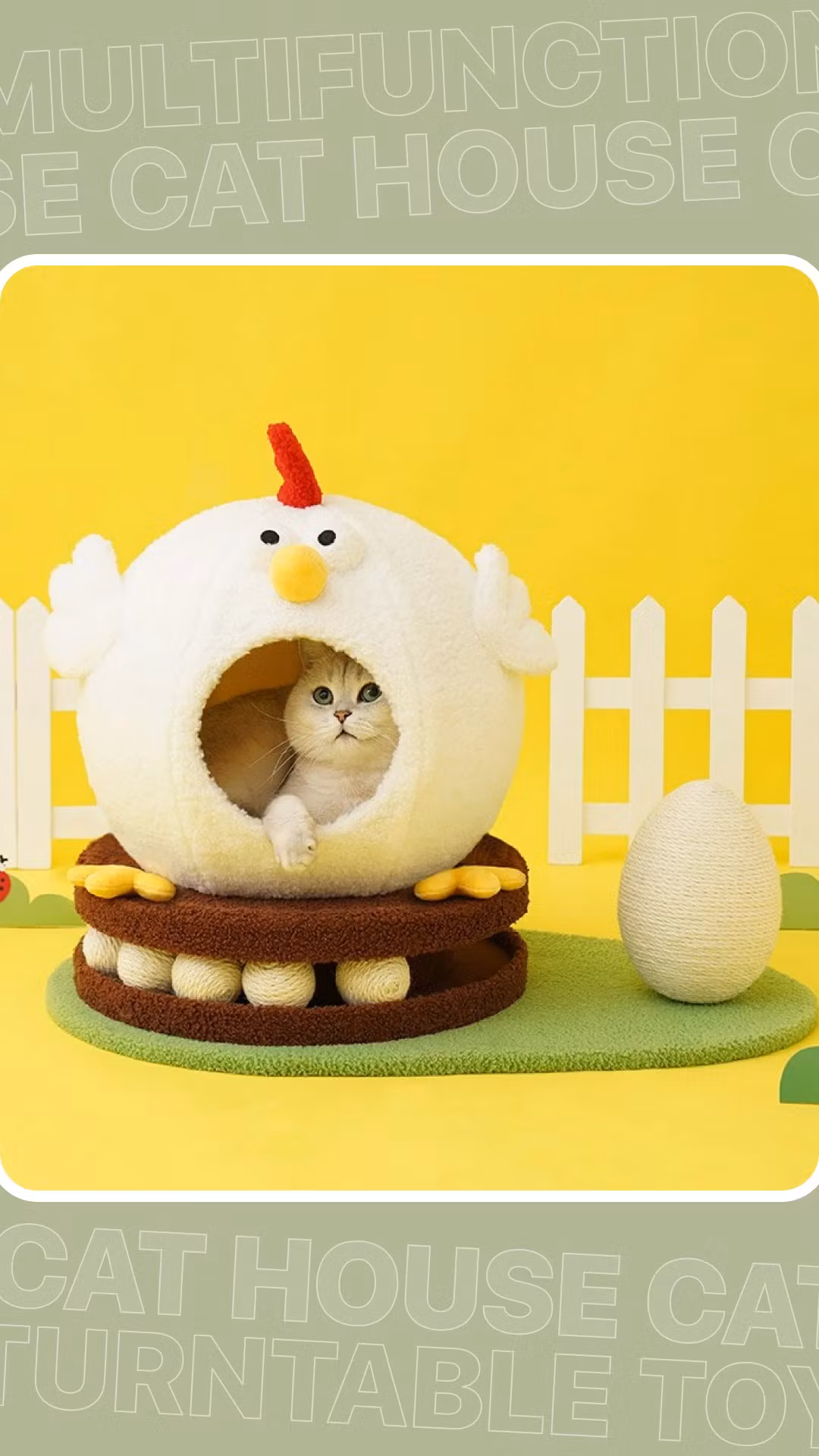 Cute Cat House with Rotating