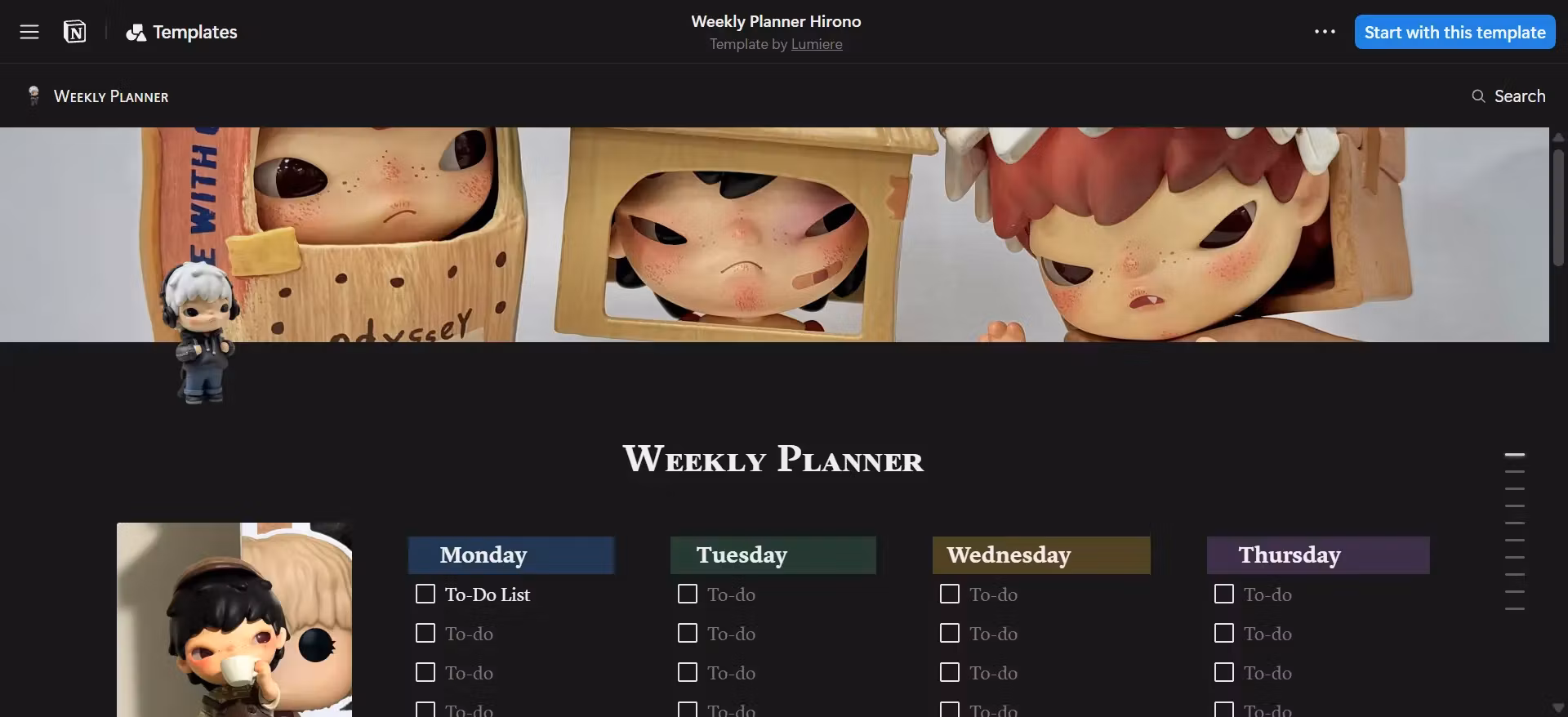 Hirono Weekly Planner | Notion