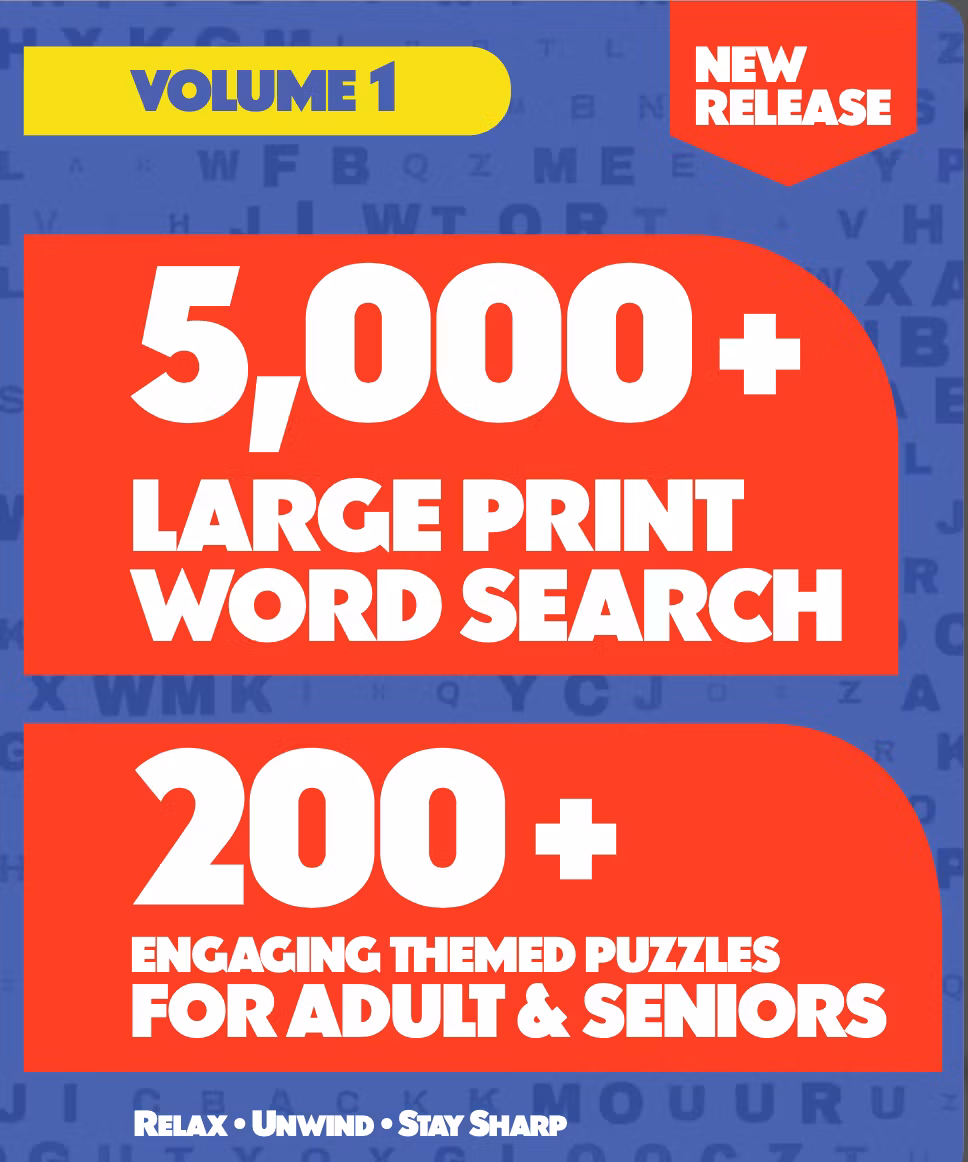 New Large Print Word Search Puzzle Book for Adults & Seniors