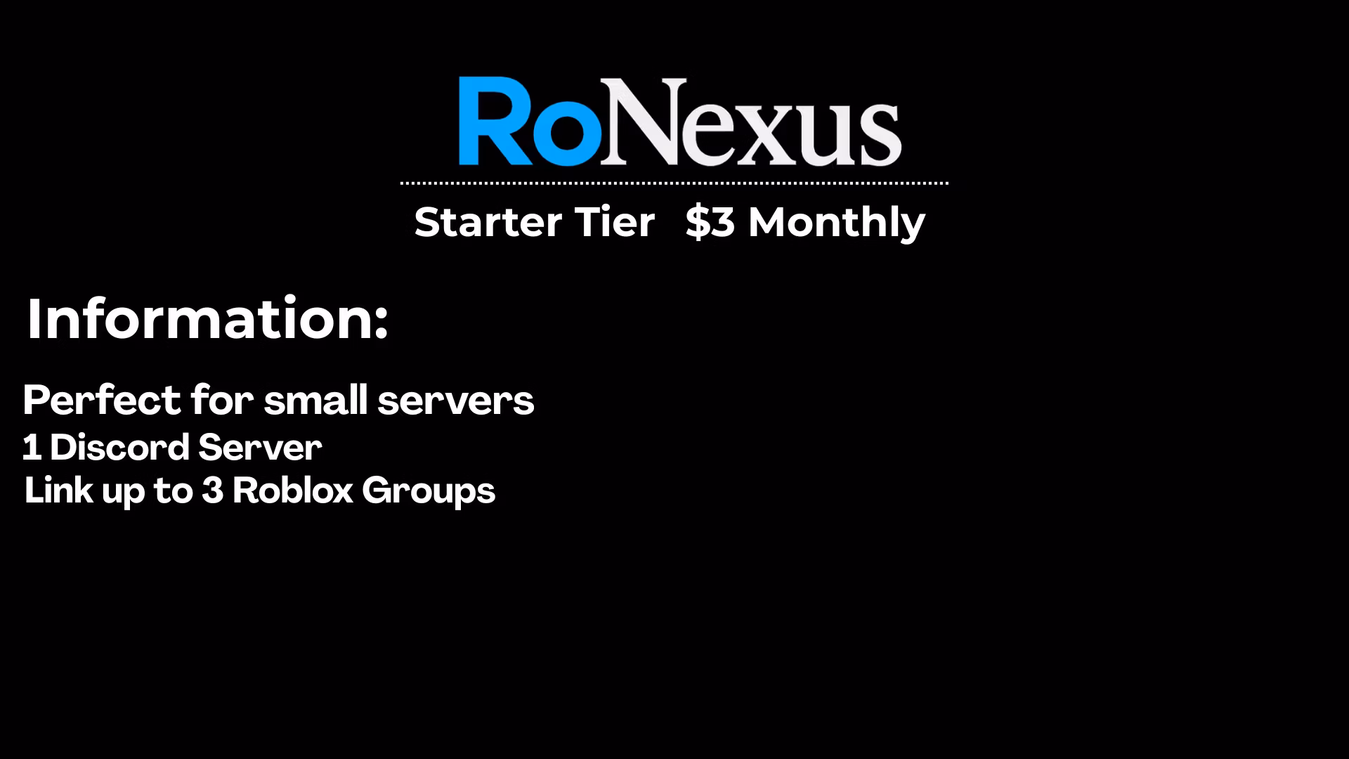 RoNexus Starter Tier