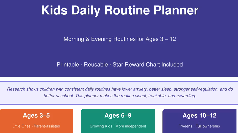 Kids Daily Routine Planner 
