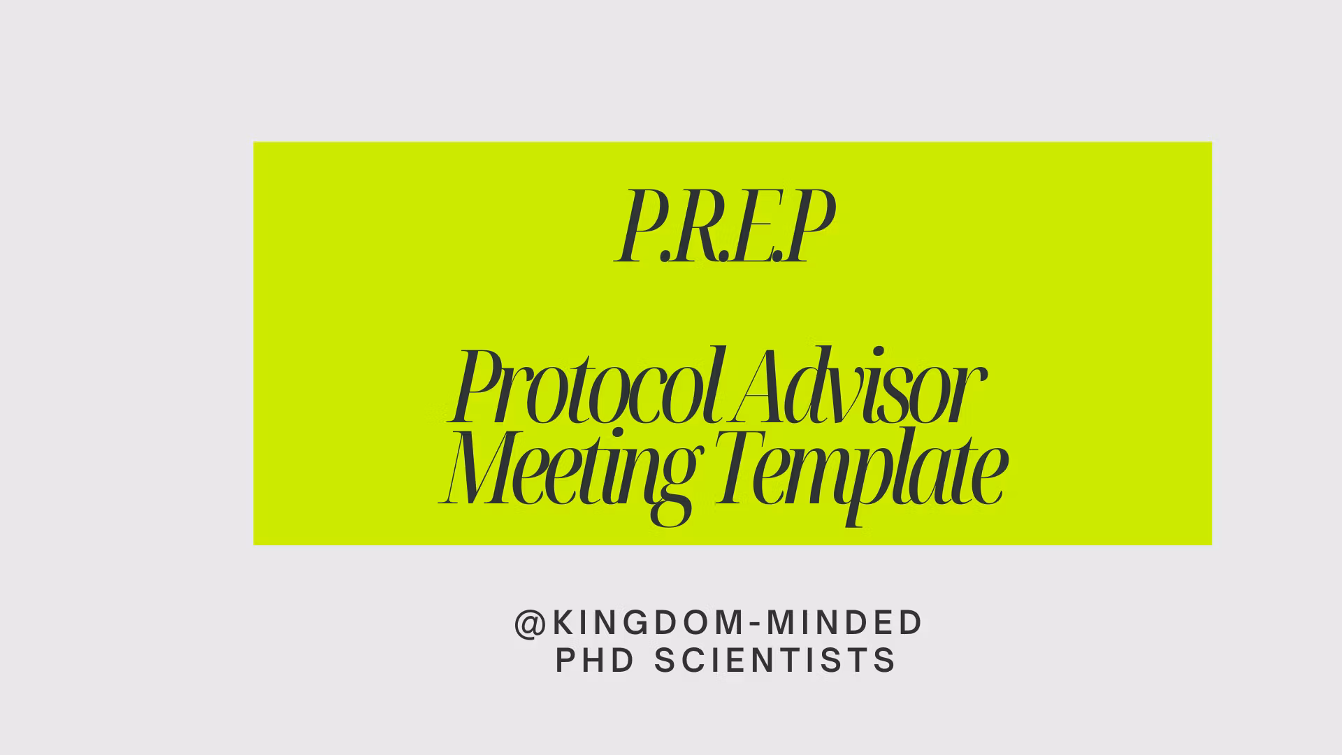 Protocol Advisor Meeting Template