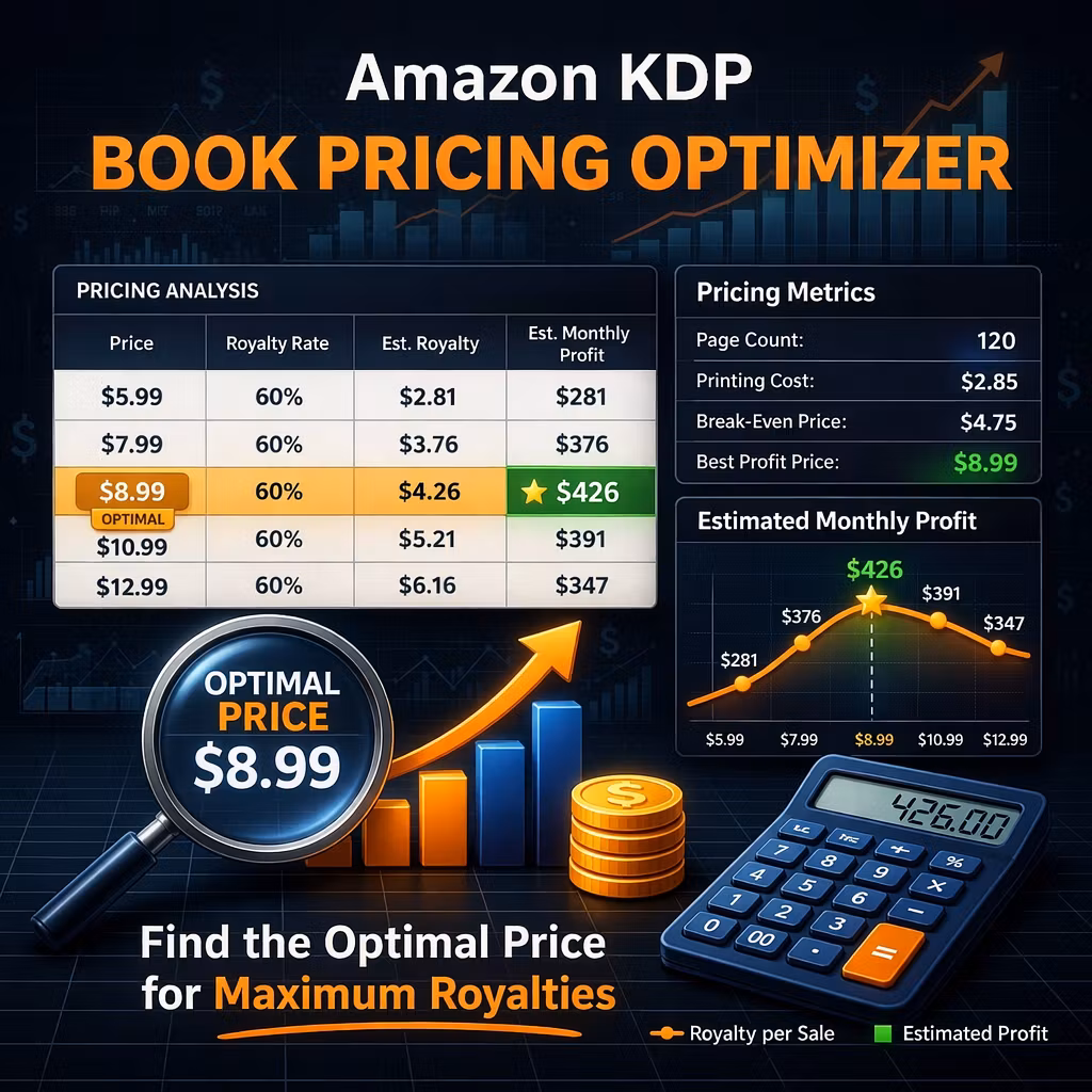 SJ Amazon KDP Book Pricing Optimizer (Excel)