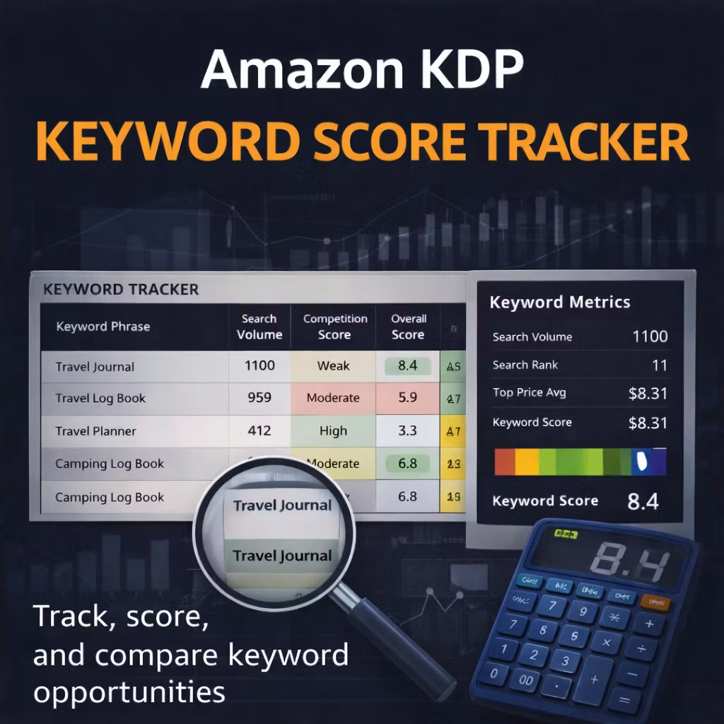 SJ Amazon KDP Keyword Score Tracker (Excel)