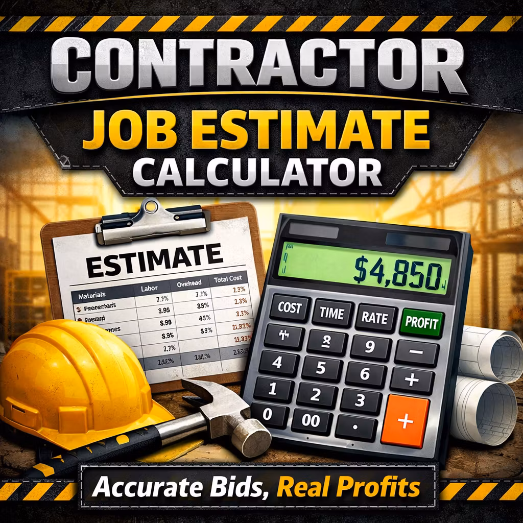 SJ Contractor Job Estimate Calculator (Excel)