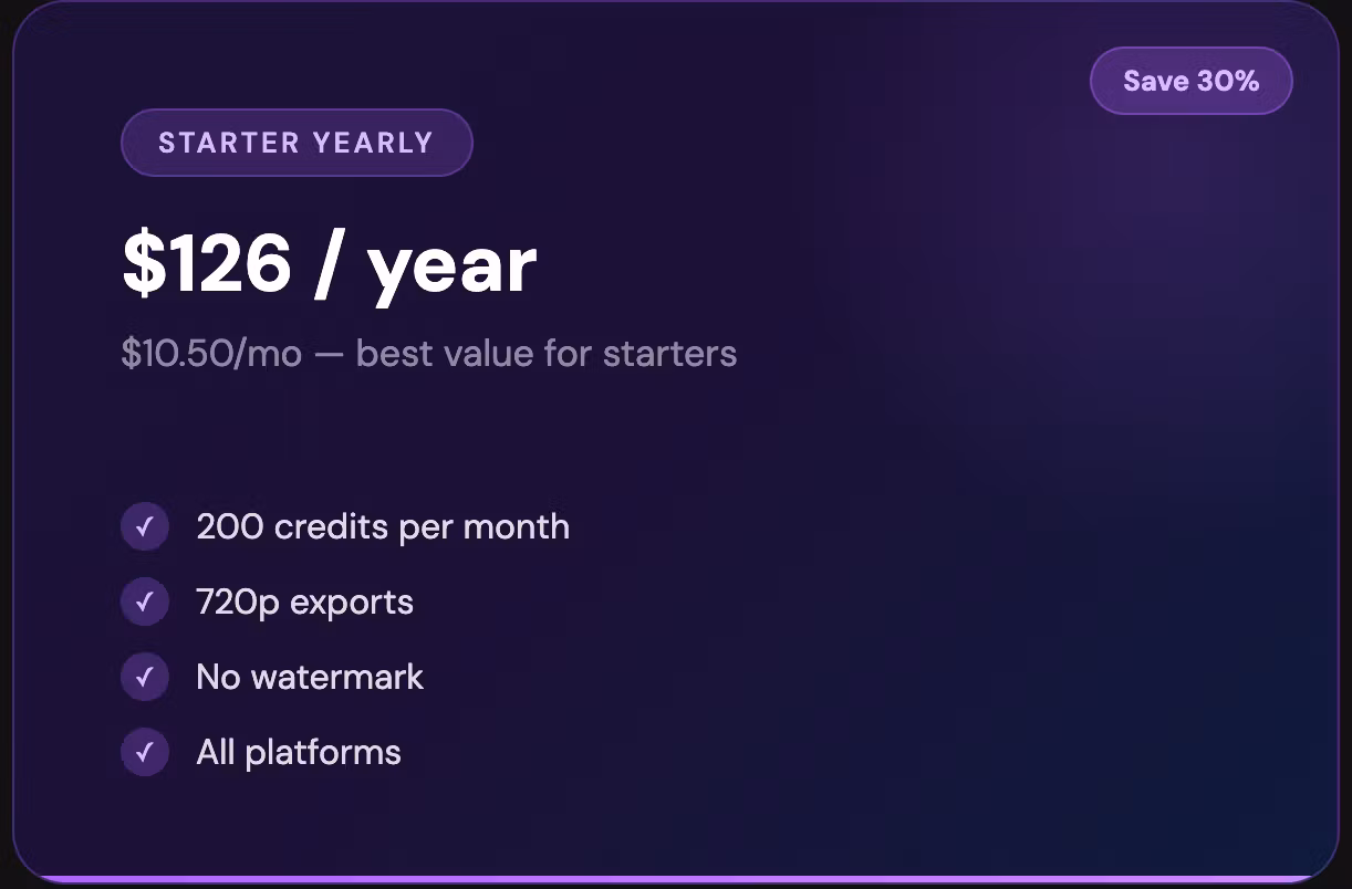 Starter - yearly