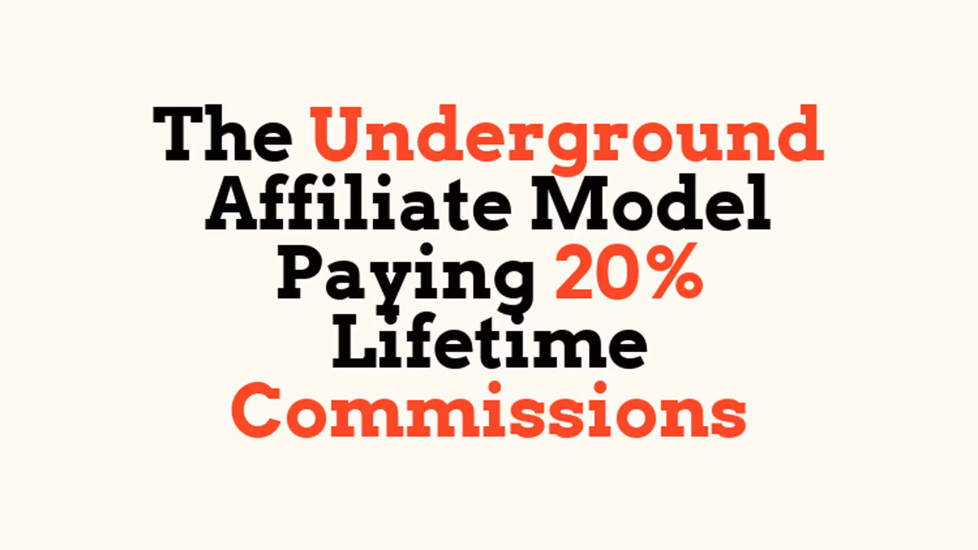The Underground Affiliate Model