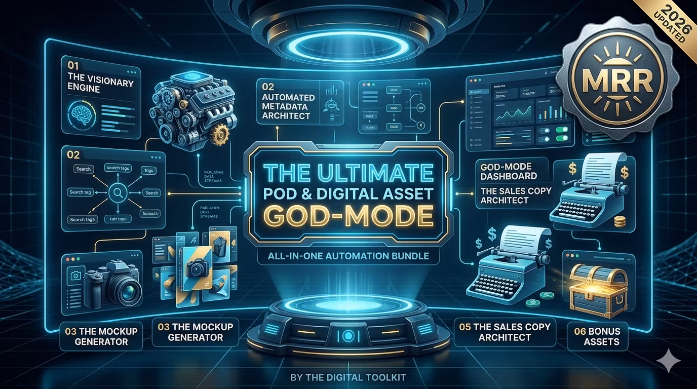 The Ultimate POD & Digital Asset God-Mode: All-in-One Automation Bundle