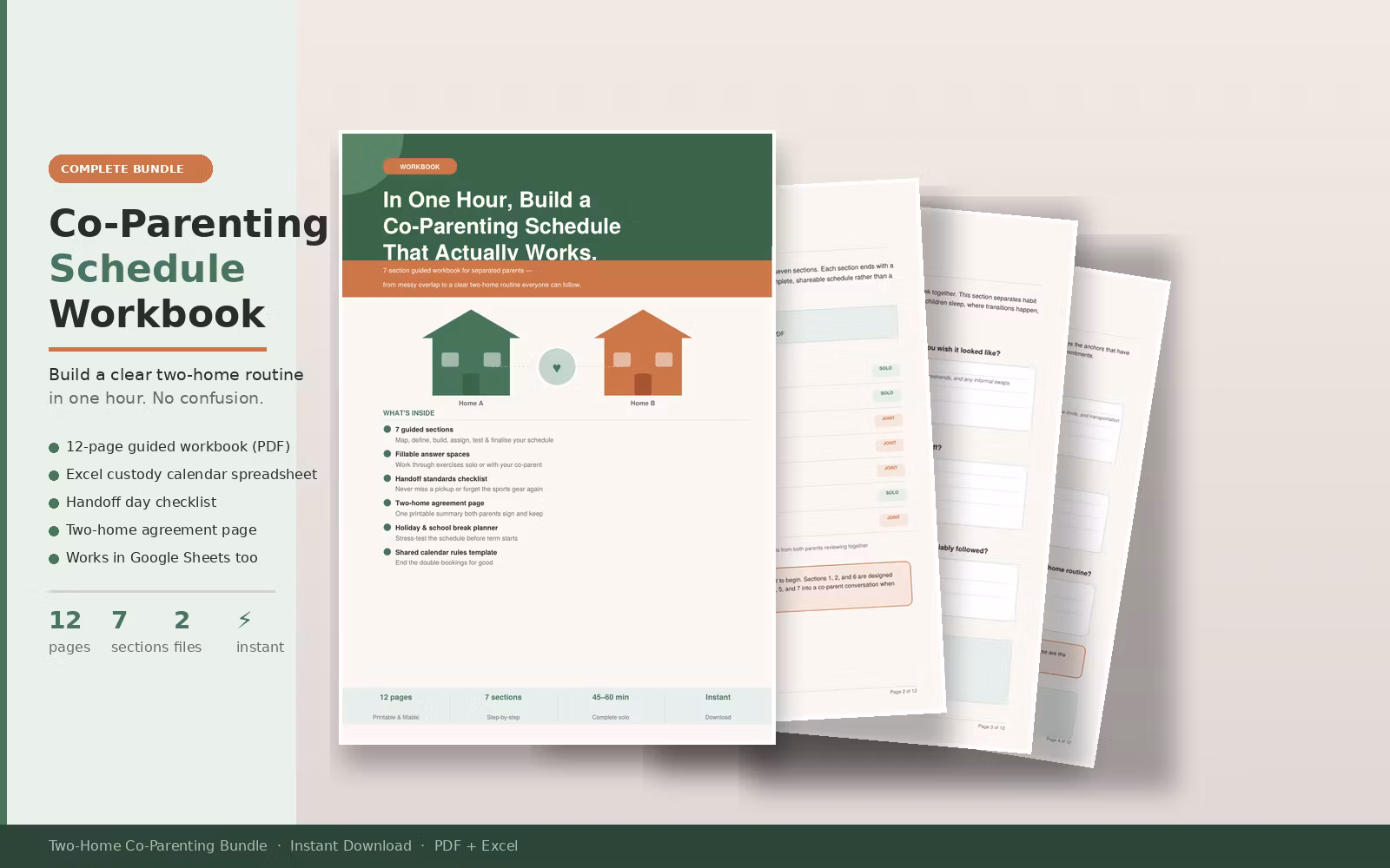 Co-Parenting Schedule Bundle — Workbook + Custody Calendar Spreadsheet