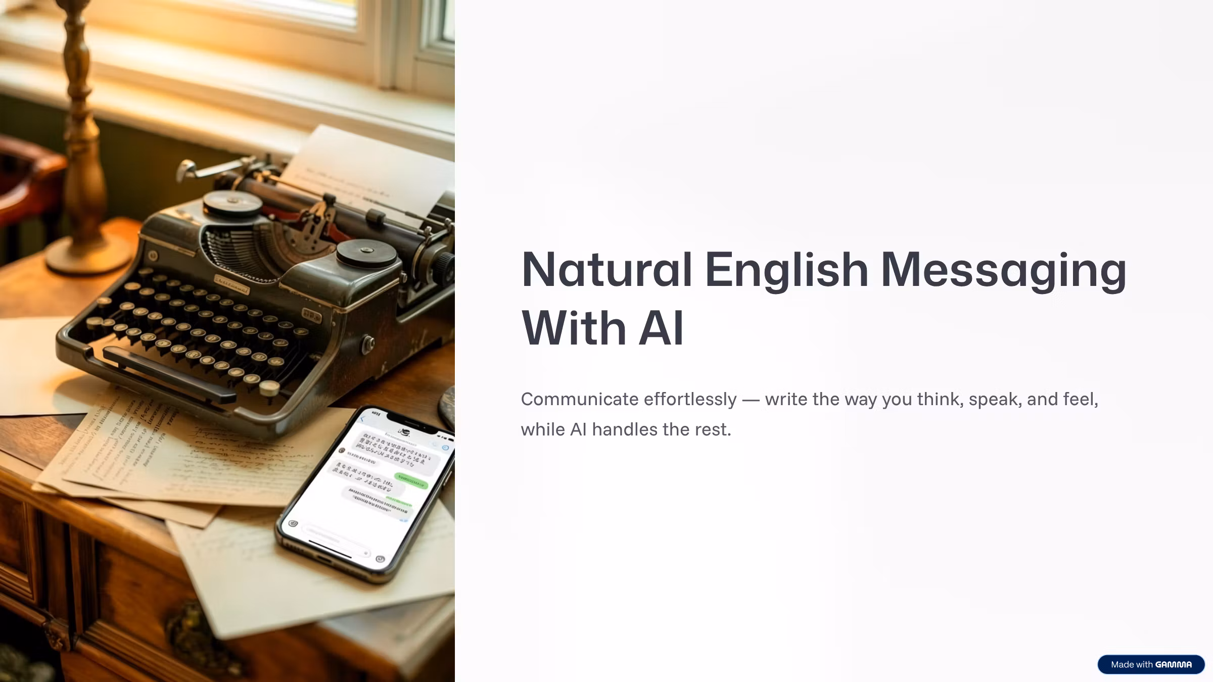 Natural English Messaging With AI