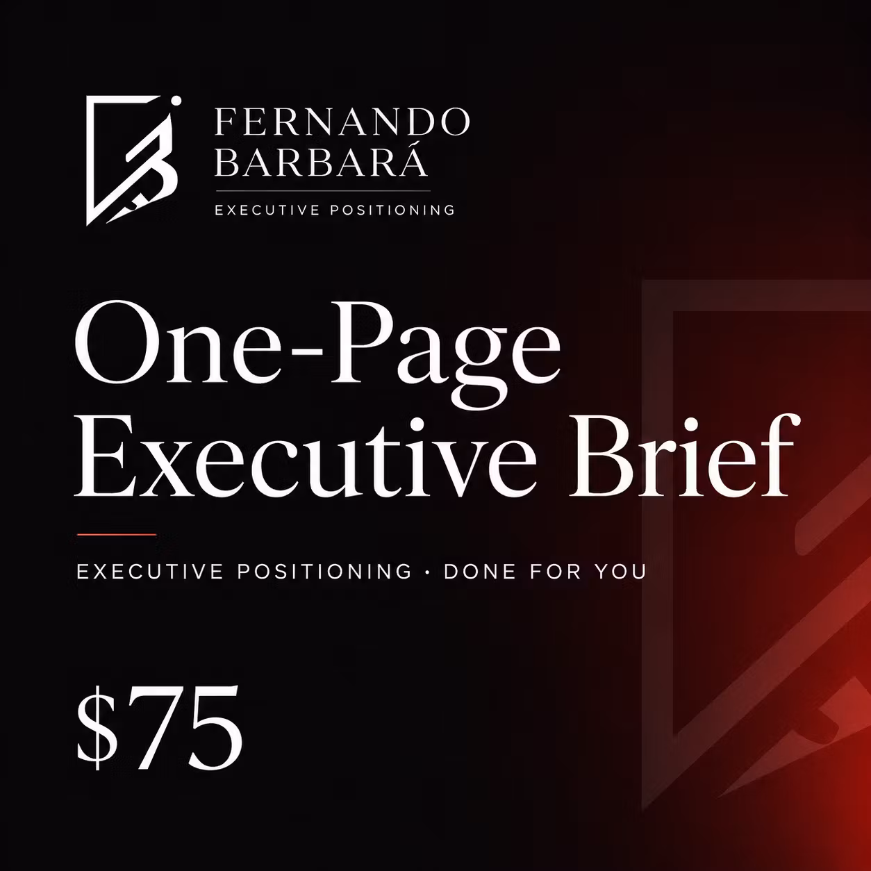 One-Page Executive Brief
