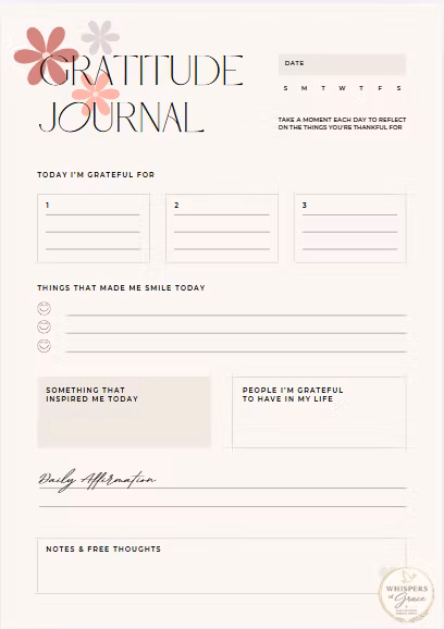 Beige Minimalist Daily Gratitude Journal A4 Document