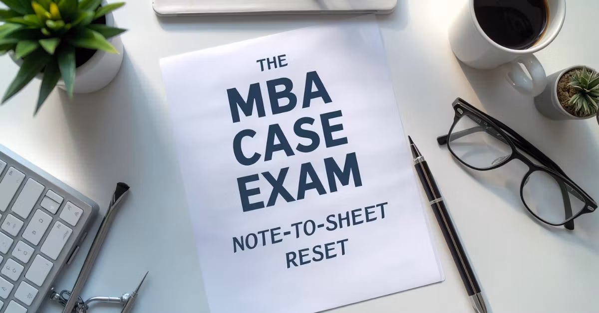 The MBA Case Exam Note-to-Sheet Reset