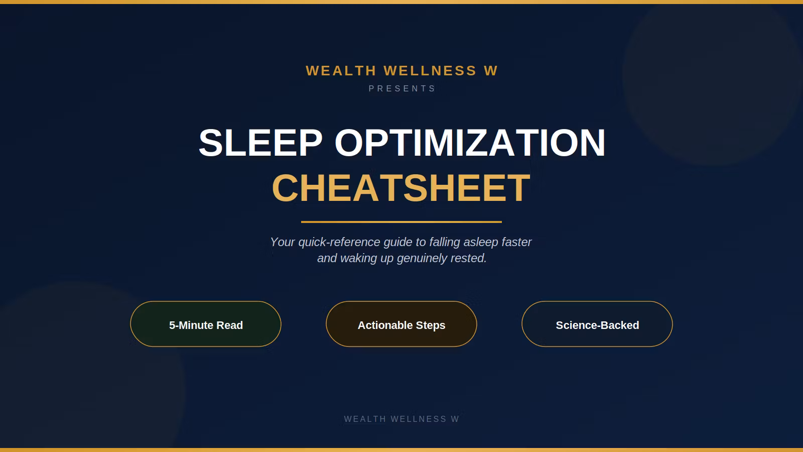 Sleep Optimization Cheatsheet & 28-Day Tracker