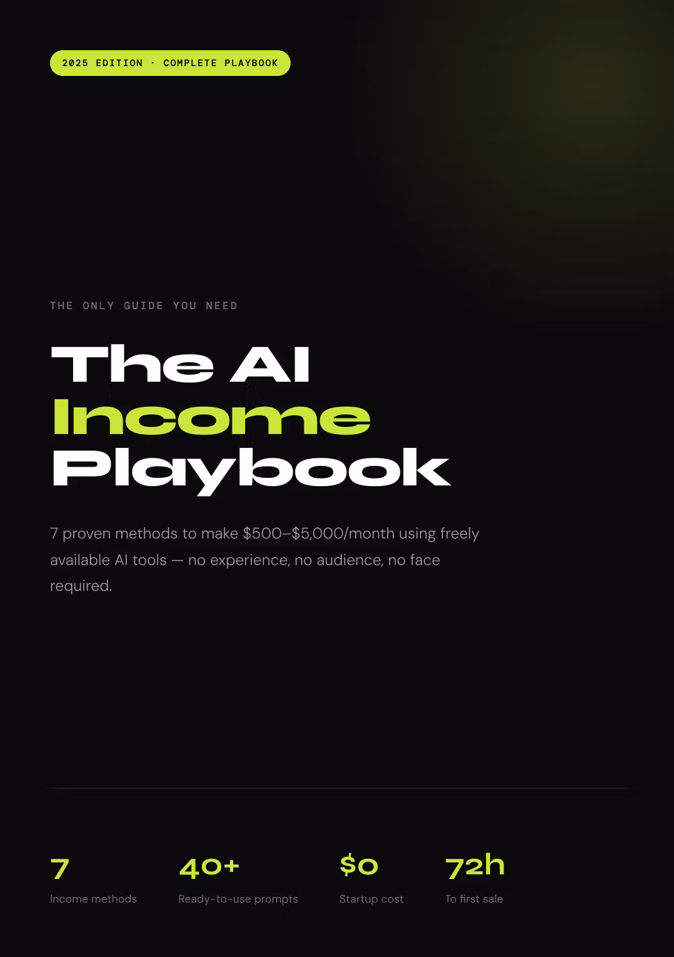 The AI Income Playbook — 7 Ways to Make $500–$5K/Month