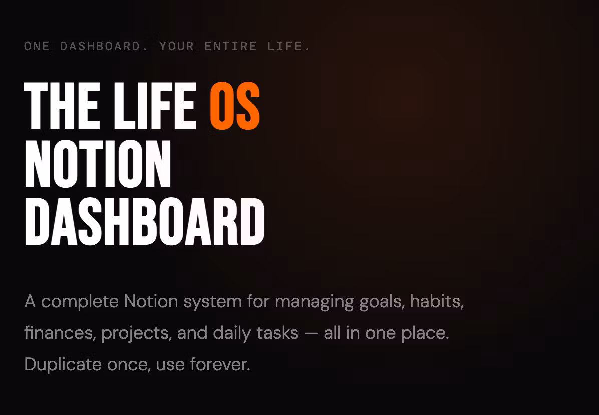 The Life OS — Complete Notion Dashboard for Goals, Habits & Finance