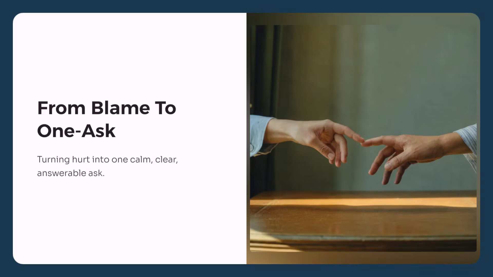 From Blame to One Ask - A Conflict Communication Template for Couples