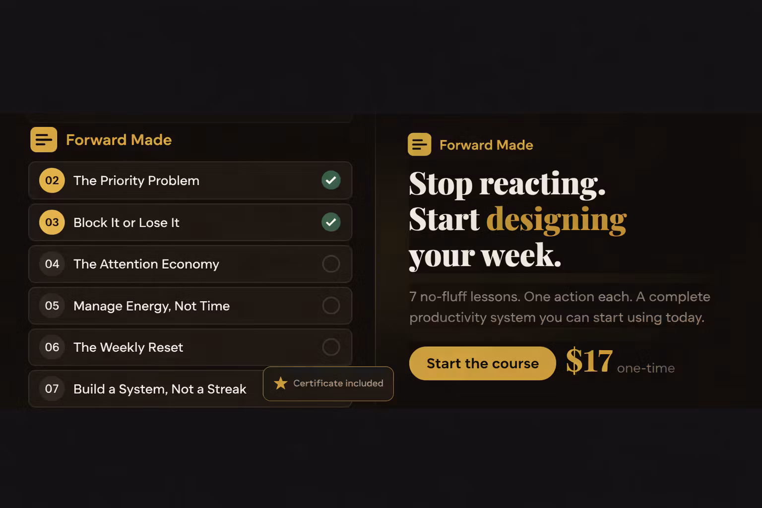 Own Your Week — Productivity Course