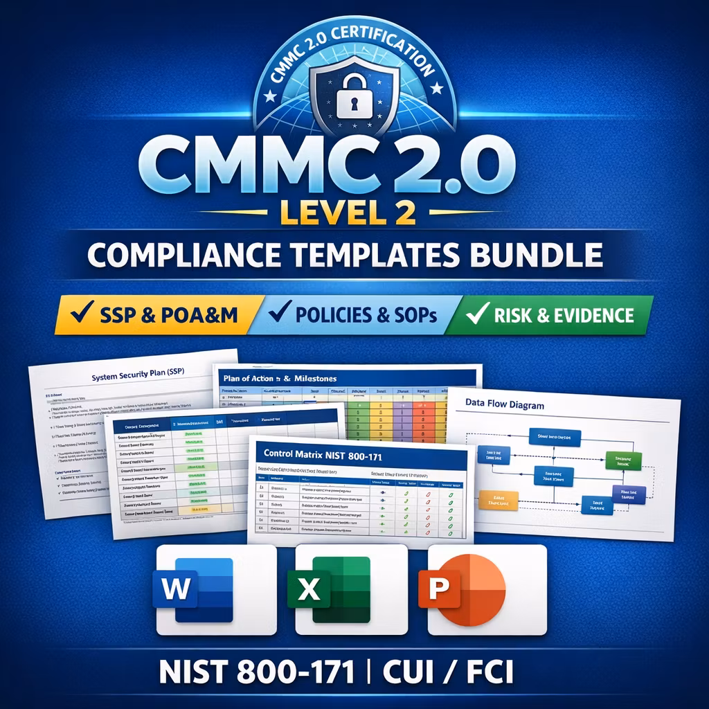 CMMC 2.0 Compliance Toolkit – Level 1 & 2 Audit-Ready Template Suite