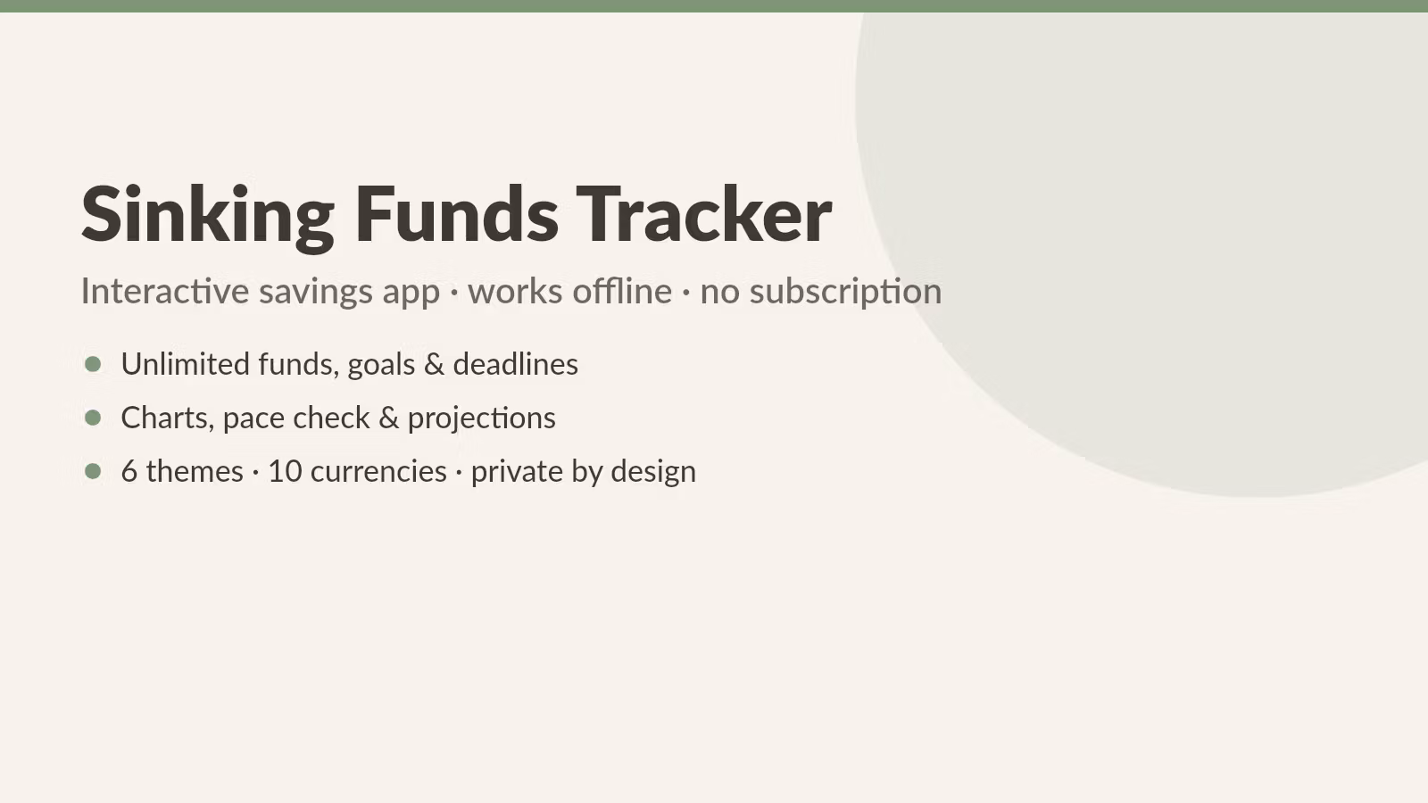 Sinking Funds Tracker, Savings & Budget App