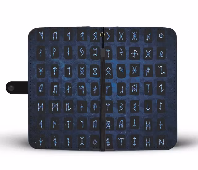 Viking Wallet Phone Case - Runes