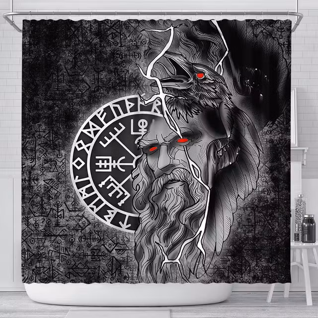 Odin Viking Raven Of Odin Shower Curtain 