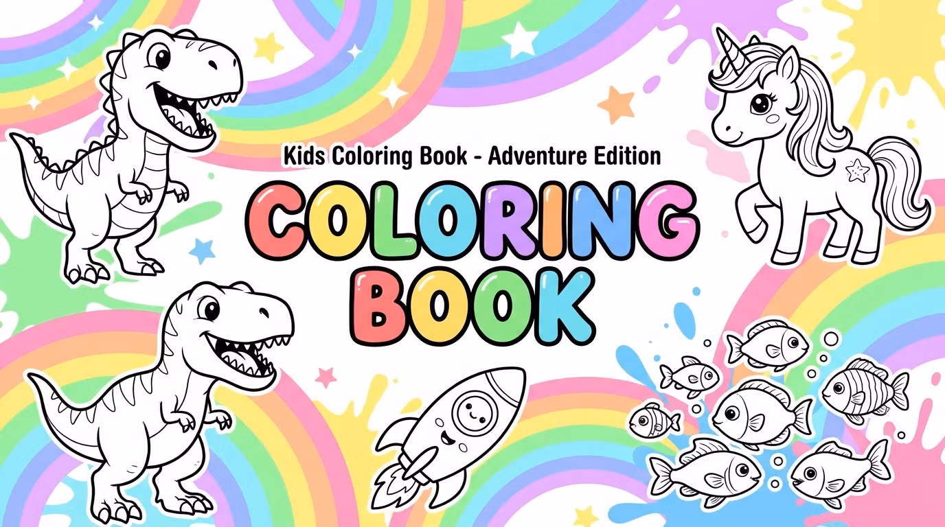 Kids Coloring Book — Adventure Edition