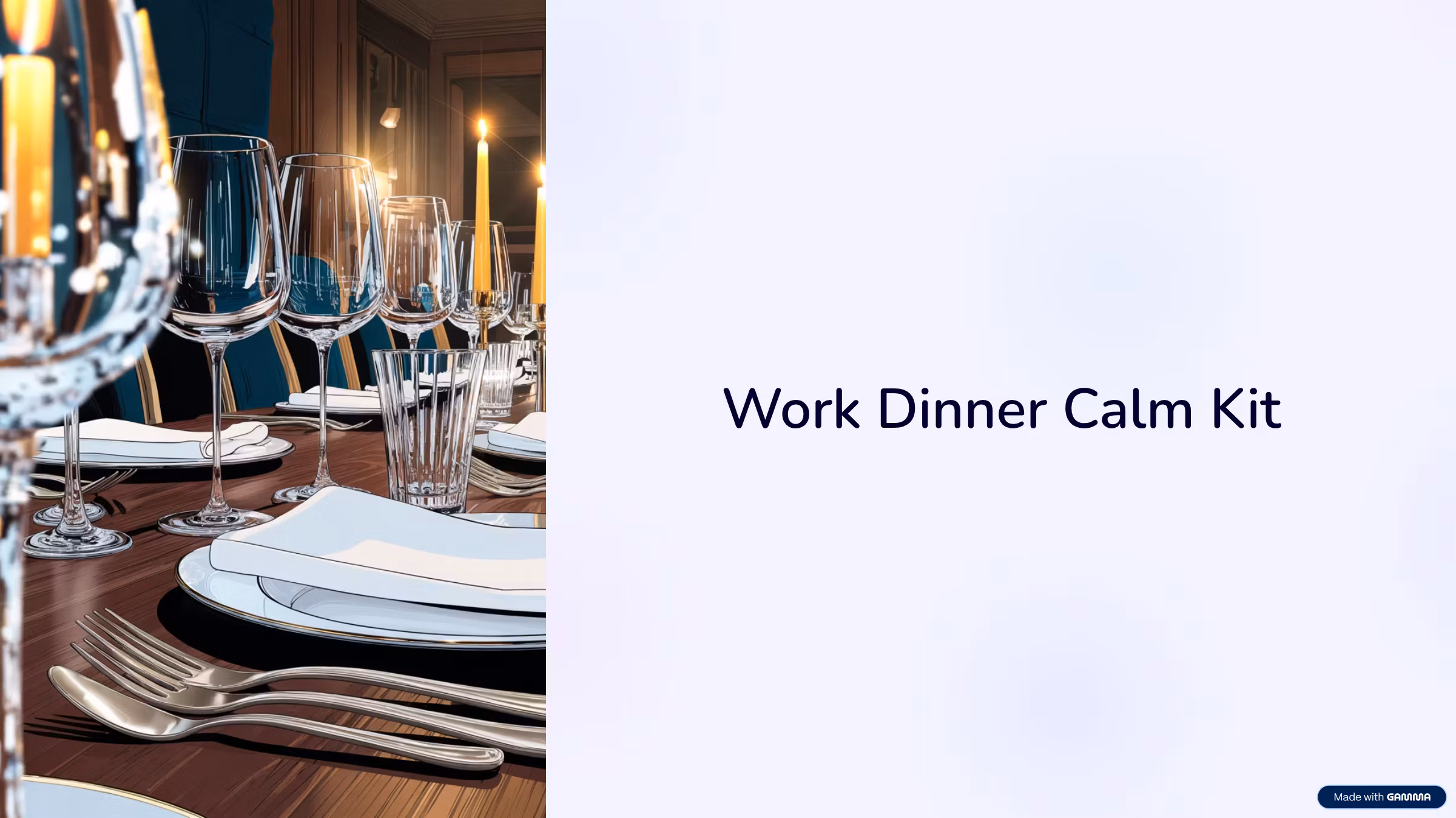 Work Dinner Confidence Planner