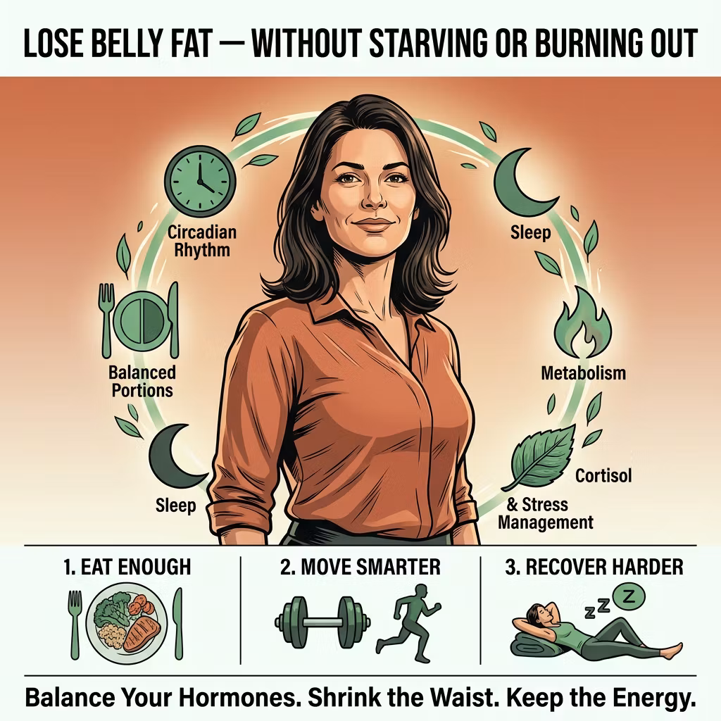 Women Losing Belly Fat Without Under Eating Or Over Training