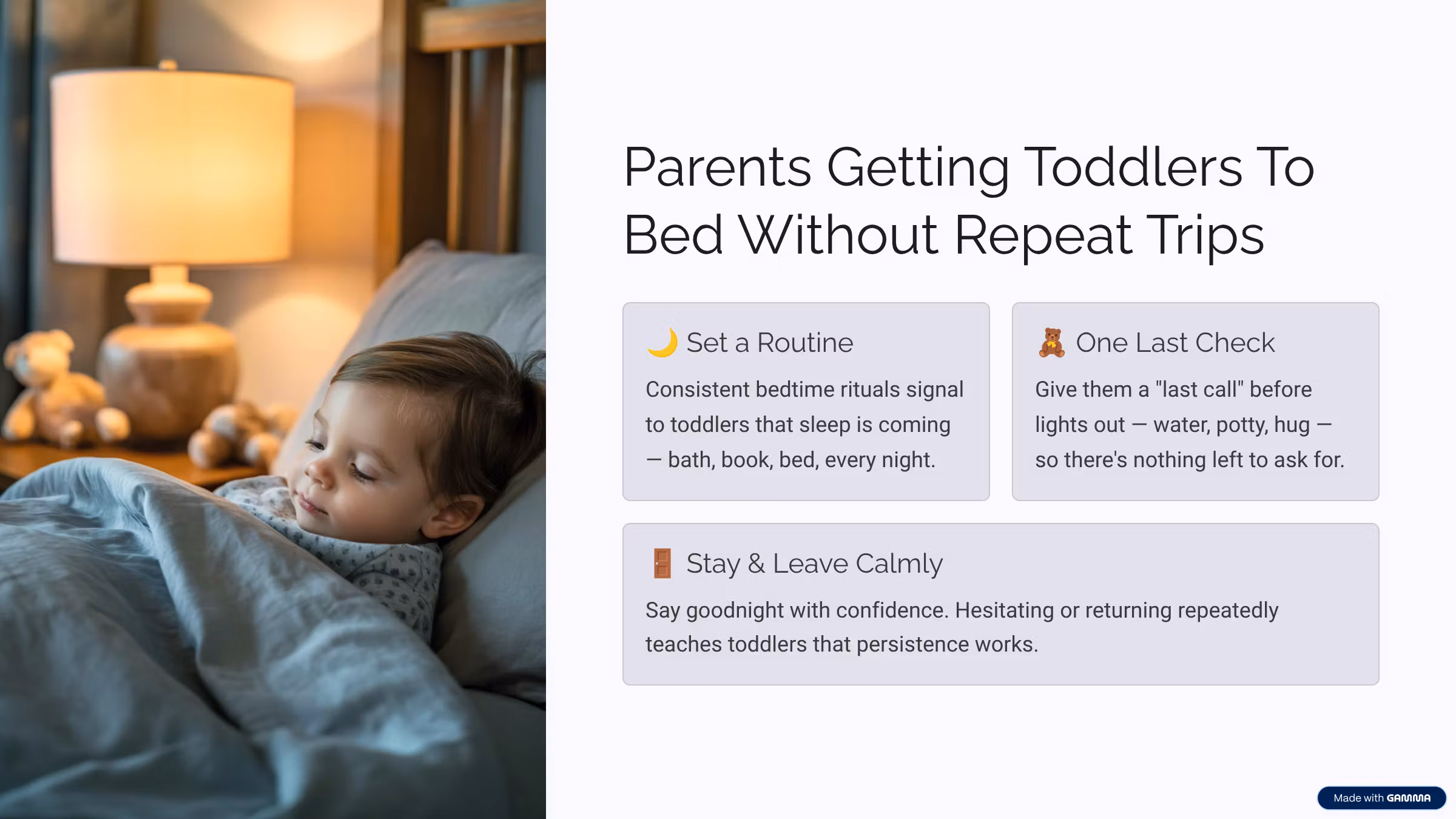 Parents Getting Toddlers To Bed Without Repeat Trips