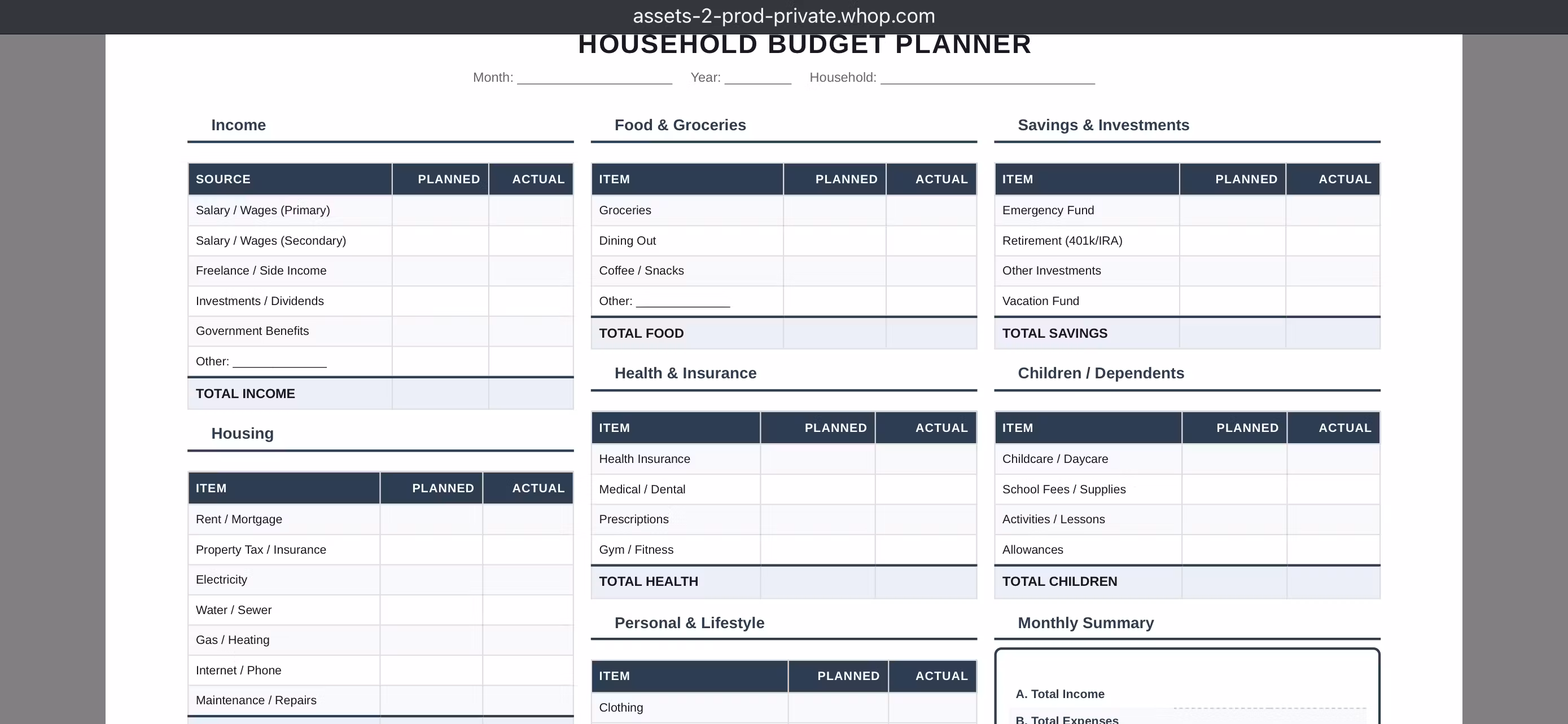 The Ultimate Home Budget Plan