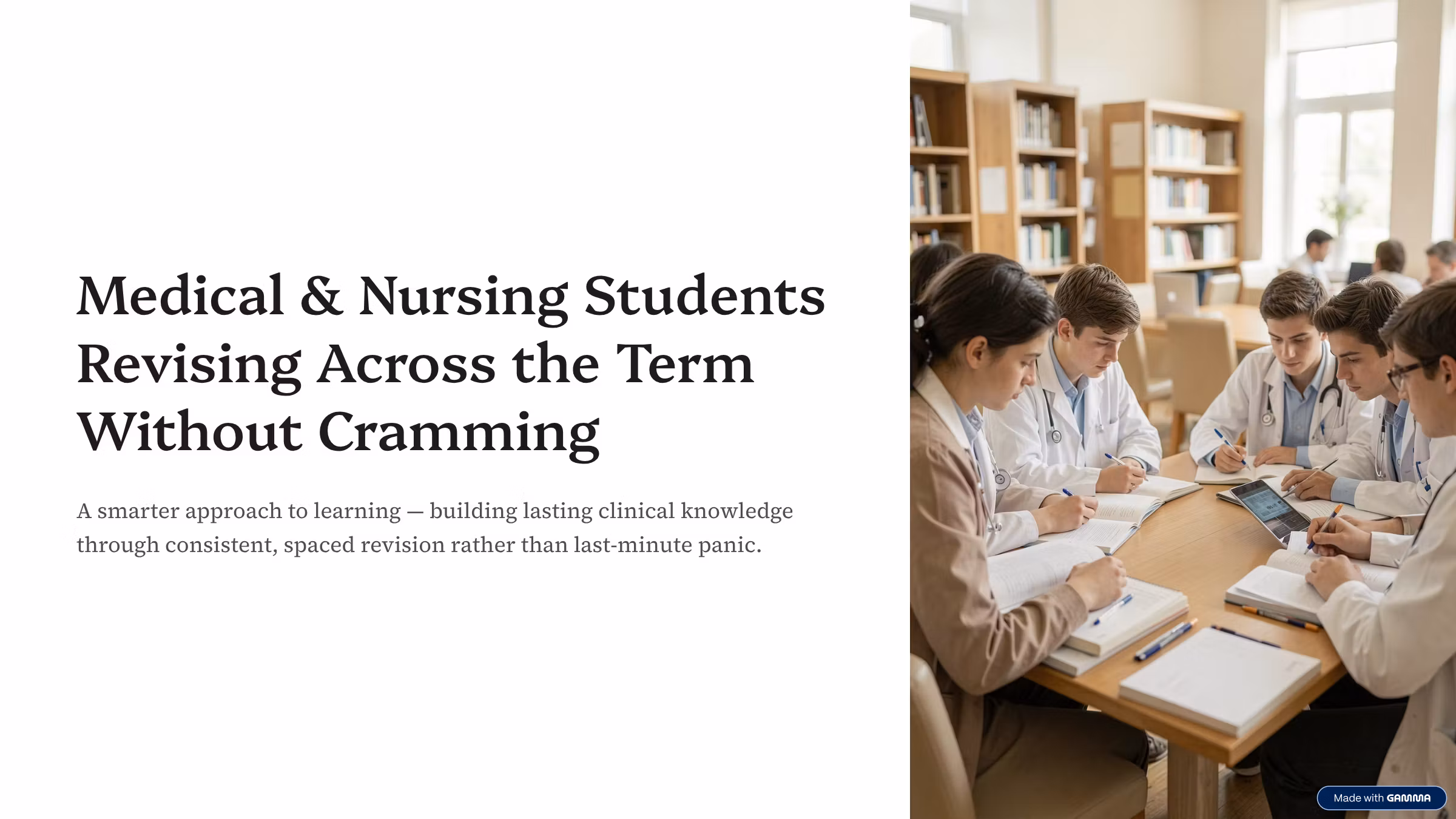 Study Plan-Medical and Nursing Students
