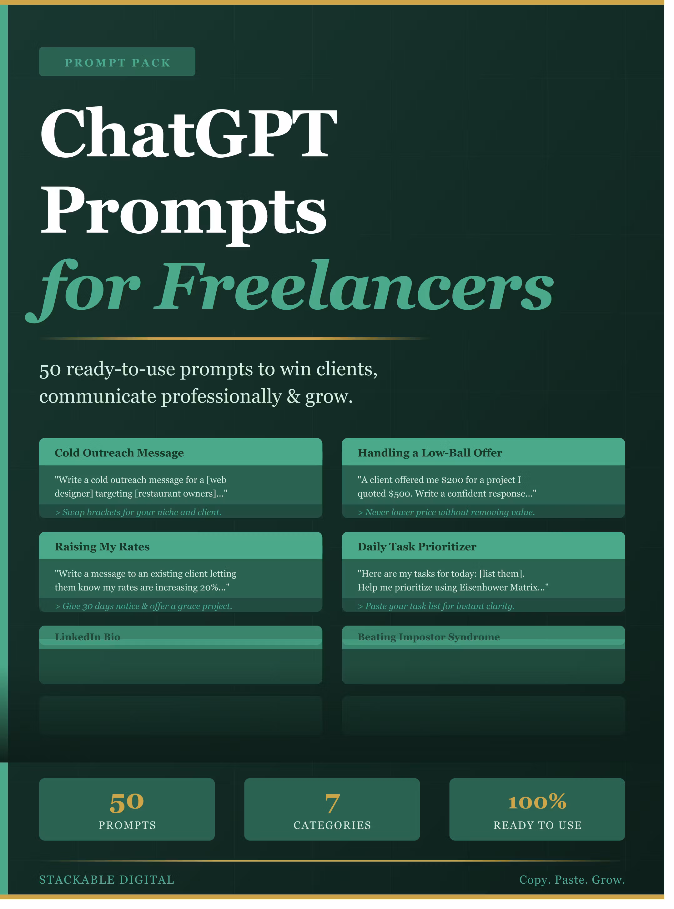 AI Prompt Pack for Freelancers — 50 Ready-to-Use Prompts