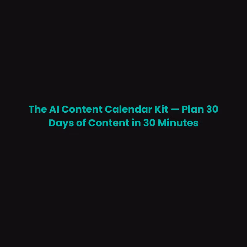 The AI Content Calendar Kit
