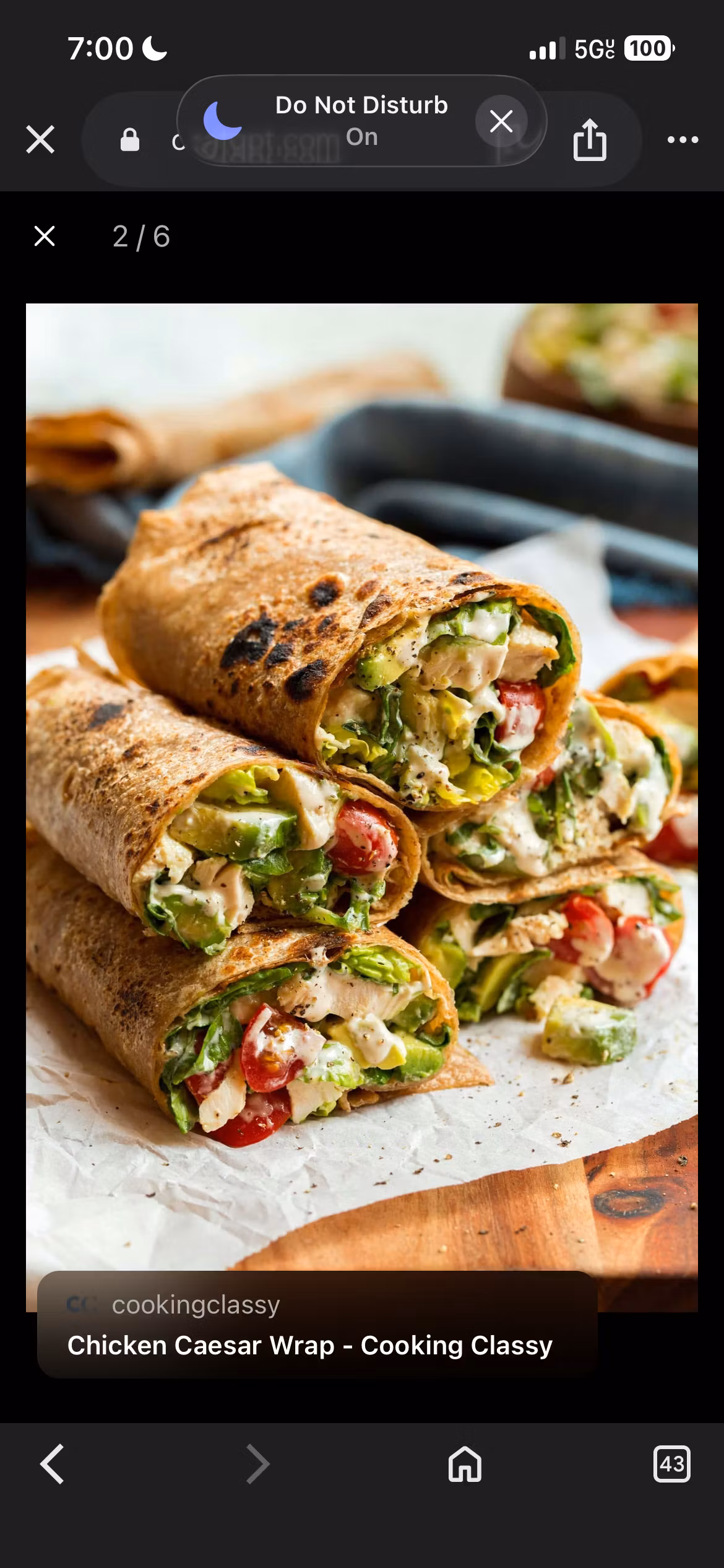 Chicken Caesar wrap