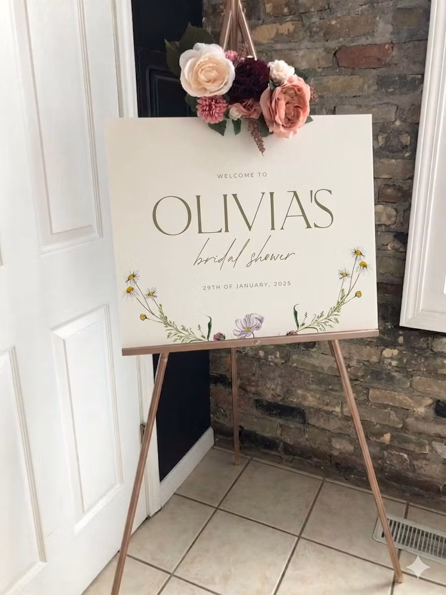 The Serene Flora Collection: Editable Bridal Shower Sign