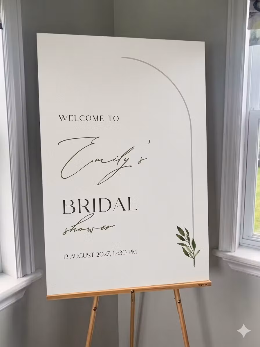 The Arch & Olive Collection: Minimalist Bridal Shower Sign