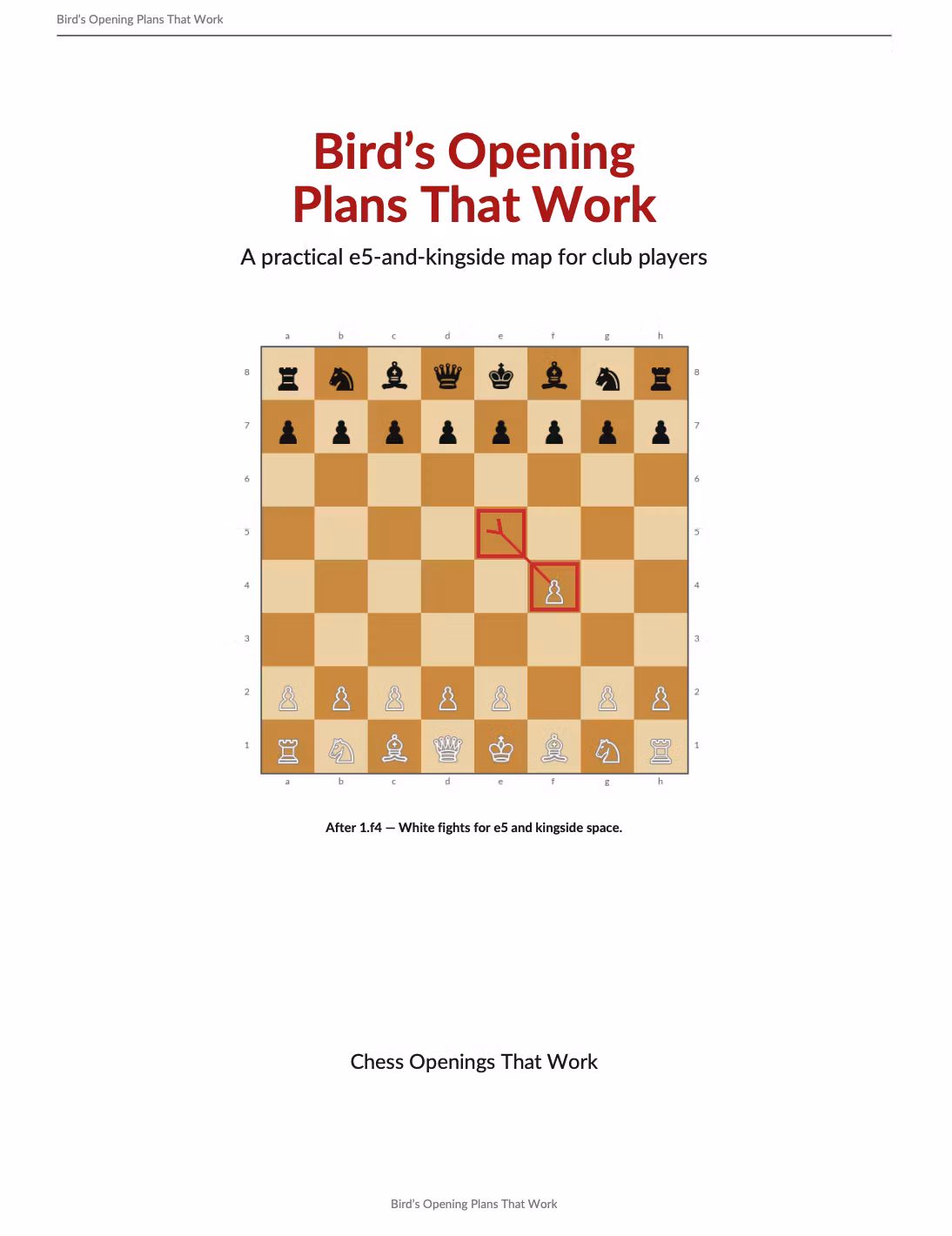 Bird's Opening Plans That Work